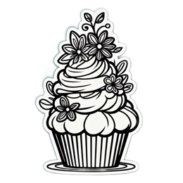 cupcake flowers floral SVG PNG design with clean design elements, floral elements