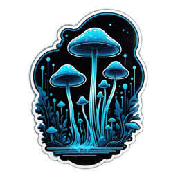 mushrooms blue SVG PNG design