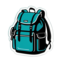 backpack blue SVG PNG design with clean design elements