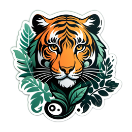 tiger foliage SVG PNG design with clean design elements