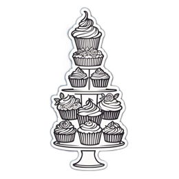 cupcake display SVG PNG design with clean design elements