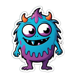 sticker character monster SVG PNG design with clean design elements