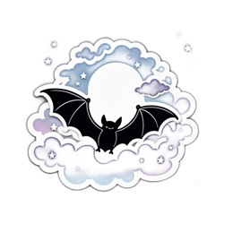 bat moon clouds SVG PNG design with clean design elements