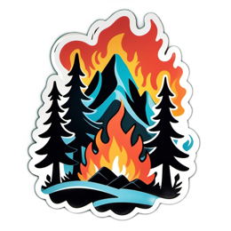 fires mountains SVG PNG design with clean design elements