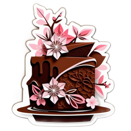 chocolate flower SVG PNG design with pink floral elements
