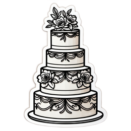 wedding cake floral SVG PNG design with black floral elements