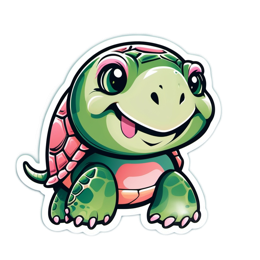 cute turtle sticker SVG PNG design with clean design elements
