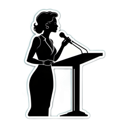 speaker podium SVG PNG design with clean design elements