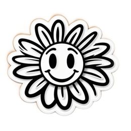 smiley flower sticker SVG PNG design with clean design elements, floral elements