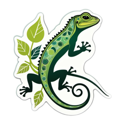 lizard greenery sticker SVG PNG design with clean design elements