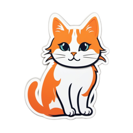 orange cat sticker SVG PNG design with clean design elements