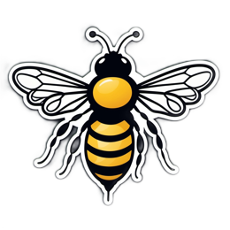 bee yellow SVG PNG design with clean design elements