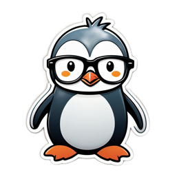 penguinsticker cartoon SVG PNG design with clean design elements