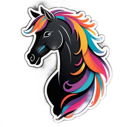 unicorn colorful hair SVG PNG design with clean design elements