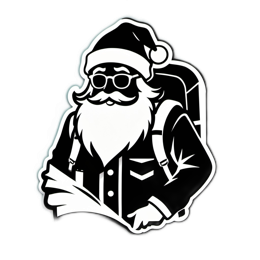 santa beard backpack SVG PNG design with clean design elements