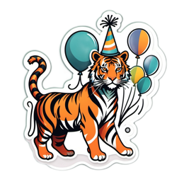 party tiger balloons SVG PNG design