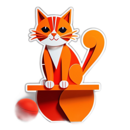 cartoon cat playful SVG PNG design with clean design elements