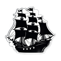 pirate ship sticker SVG PNG design with clean design elements
