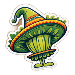 sticker character hat SVG PNG design with clean design elements