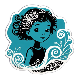 girl artistic SVG PNG design with clean design elements
