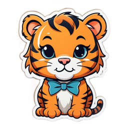 cute tiger sticker SVG PNG design with clean design elements