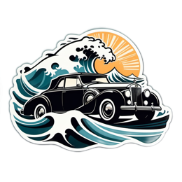 car wave sun SVG PNG design with clean design elements