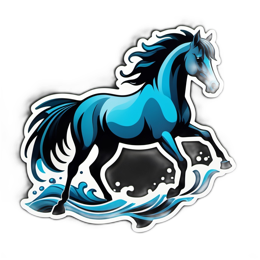 horse ocean SVG PNG design with clean design elements