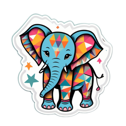 artsy elephant SVG PNG design with clean design elements