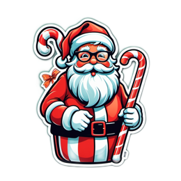 christmas santa candycane SVG PNG design