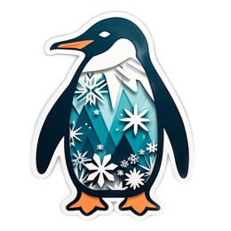 winter penguin SVG PNG design with clean design elements