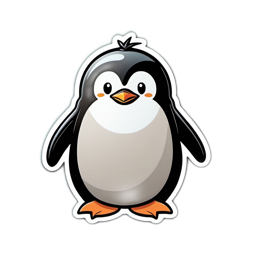 penguin cartoon SVG PNG design with clean design elements