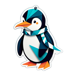 penguin artistic sticker SVG PNG design with clean design elements