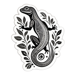 blacklizard leaves SVG PNG design with clean design elements, black and white floral elements