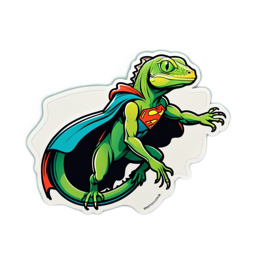 superhero lizard SVG PNG design with clean design elements