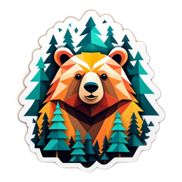 grizzly bear forest SVG PNG design with clean design elements