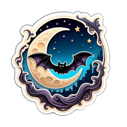 halloween bat moon SVG PNG design