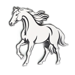 horse running SVG PNG design with clean design elements