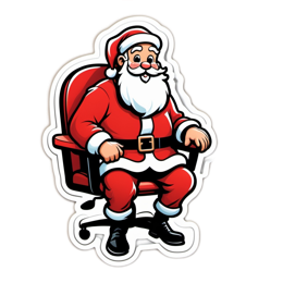 santa cartoon chair SVG PNG design with clean design elements