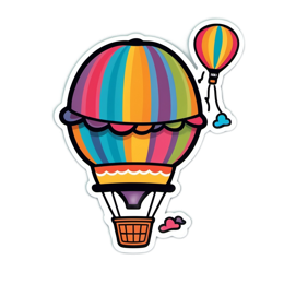 hotairballoons colors SVG PNG design with clean design elements