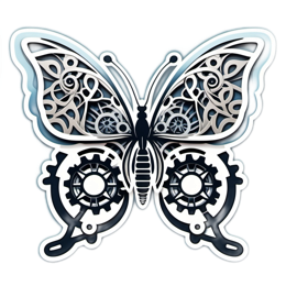 butterfly mechanical SVG PNG design with clean design elements