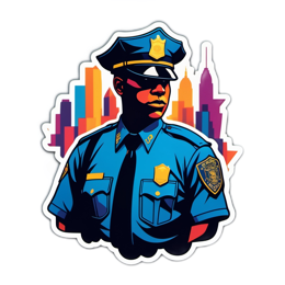 police sticker SVG PNG design with clean design elements