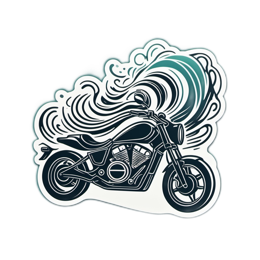motorcycle wave SVG PNG design with clean design elements