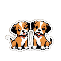 cartoon dogs stickers SVG PNG design with clean design elements