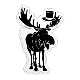 artistic moose sticker SVG PNG design with clean design elements