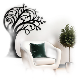 nature interior SVG PNG design with black floral elements