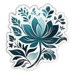 flower blues SVG PNG design with clean design elements, green floral elements