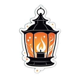 lantern fire glow SVG PNG design with clean design elements