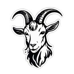 goat black white SVG PNG design with clean design elements