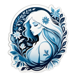illustration flowers floral SVG PNG design with blue floral elements