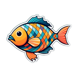 artistic colorful fish SVG PNG design with clean design elements
